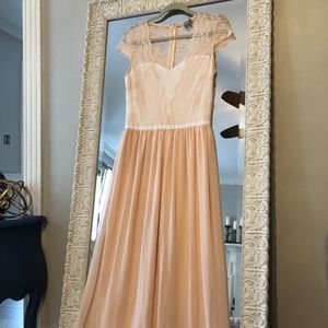 ASOS Peach Lace Chiffon Maxi Dress Gown
